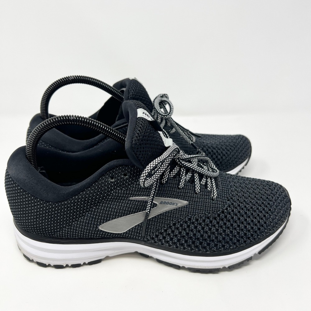Brooks Revel 2 Womens Running Shoes Size 9.5 Black White Grey Knit 1202811B012 - Picture 7 of 11